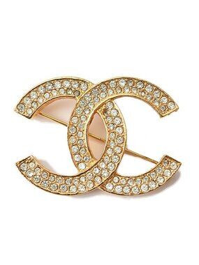 Chanel Brooch Pin Rhinestone